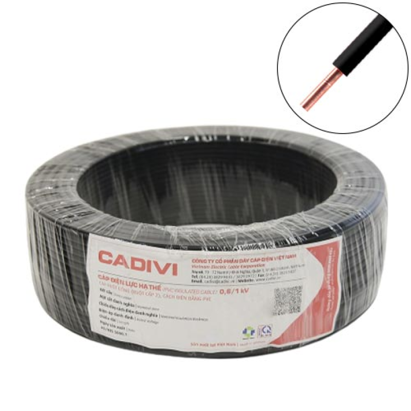 Dây điện đơn cứng Cadivi VC – 600V