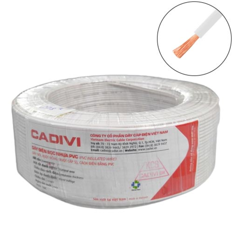 Dây điện đơn mềm Cadivi VCm – 0.6/1KV