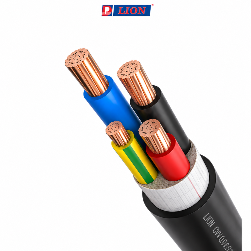 Cáp điện lõi mềm 4 lõi(3P+1N) LION VVCm–0.6/1kV