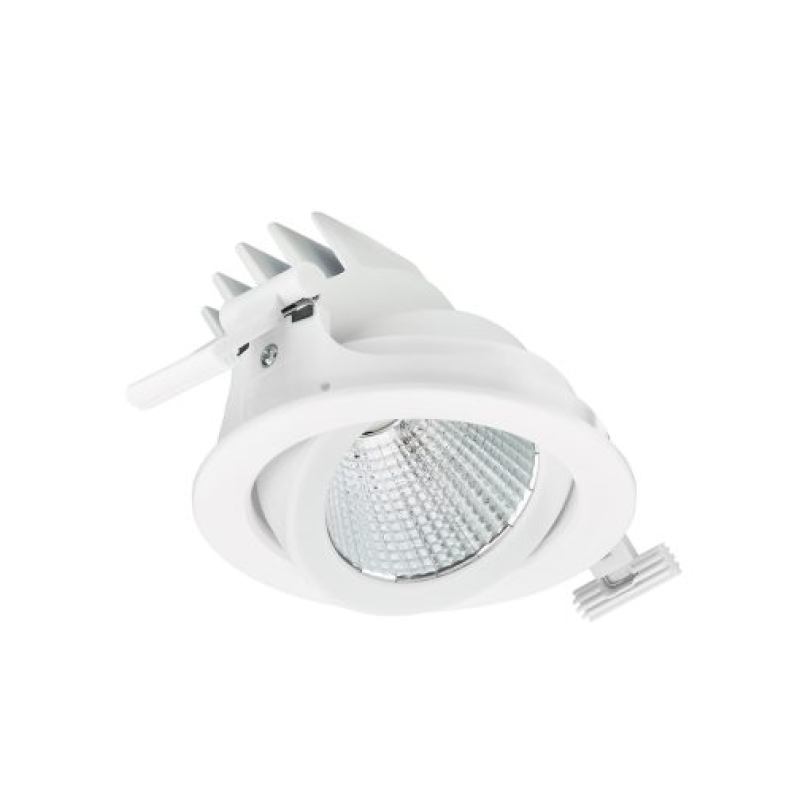 LuxSpace Accent Nhỏ Gọn Có Thể Điều Chỉnh, 39 W, D125 mm, 4900 lm, 3000 K, CRI>90, Chóa phản quang kim loại có độ phản quang cao Góc rộng 40 đến 80 độ, Chóa phản quang hiệu suất cao PerfectAccent, Trắng, IP20